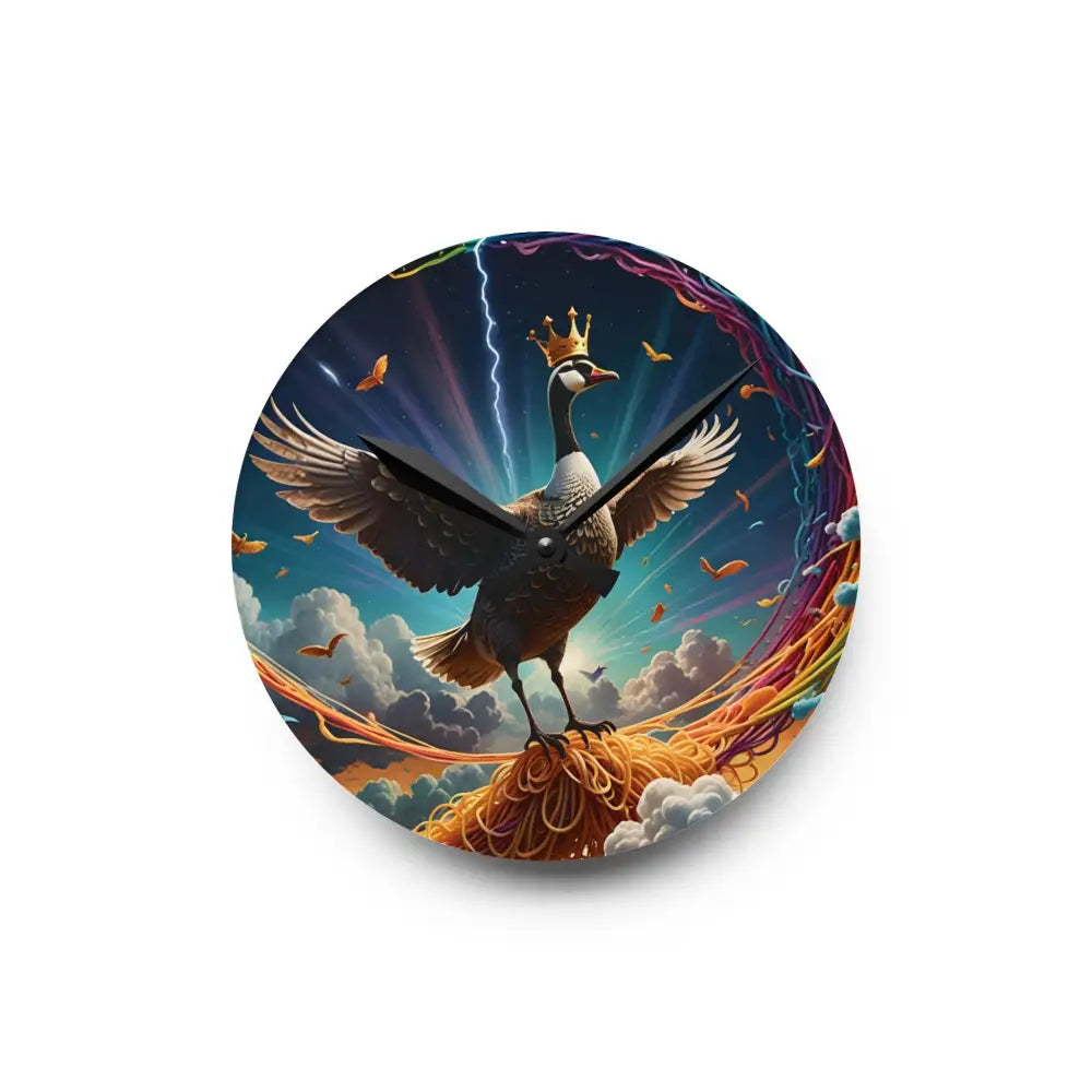 Decorative Goose Clock from PixiOnyx Surreal Statement Acrylic Wall Clock collection
