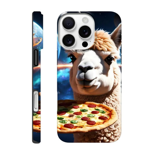 Llama and pizza design on Alpaca Pizza iPhone Case Deep Dish Defender PixiOnyx