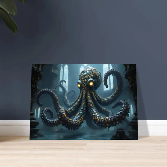 Steampunk-style octopus artwork from Aluminum Clocktopus Print Deep Sea Mechanica PixiOnyx