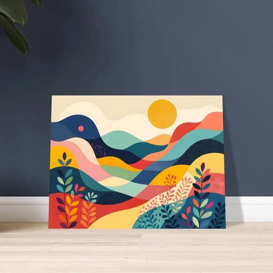 Colorful abstract landscape painting on PixiOnyx Dreamscape Metal aluminum print
