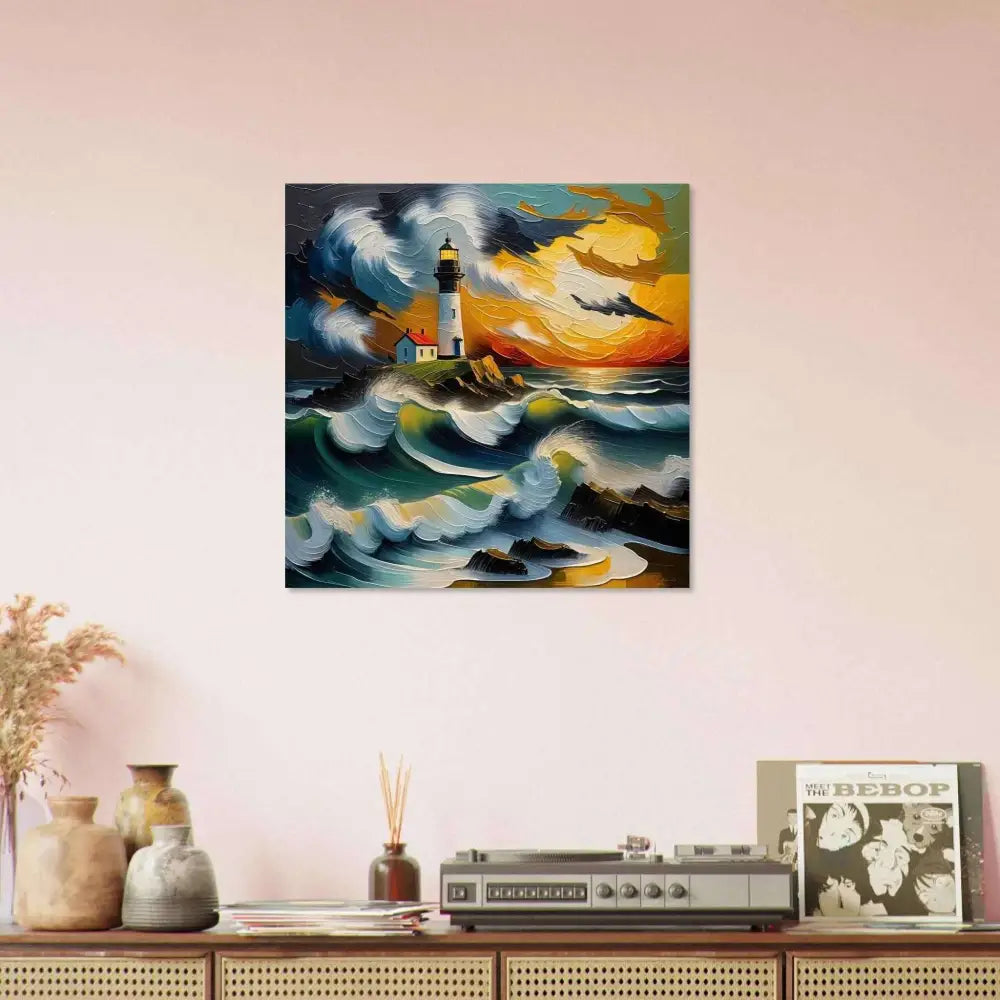 Aluminum Print of an epic seascape forged with glossy waves clash on PixiOnyx Shimmering Metal