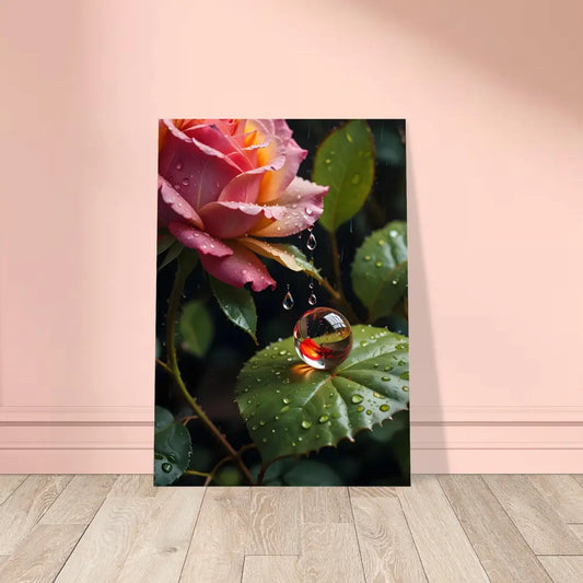 Rose and marble art print on Aluminum Print Blush Reverie PixiOnyx Botanical Daydream