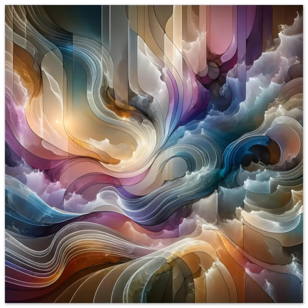 Abstract swirling cloudscape on Aluminum Print Celestial Layer Flux by PixiOnyxAbstract