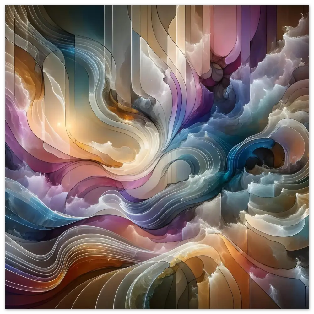 Abstract swirling colorful artwork on Aluminum Print Celestial Layer Flux PixiOnyxAbstract