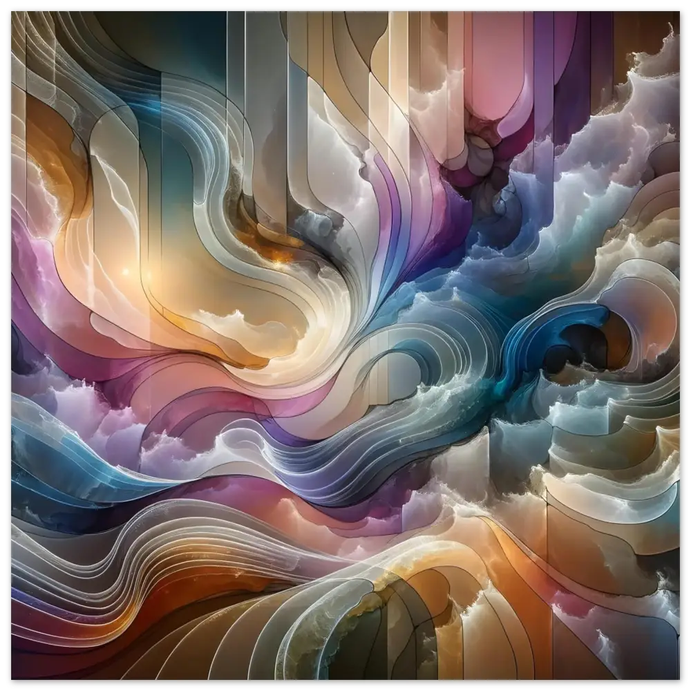 Abstract swirling colorful cloudscape on Aluminum Print Celestial Layer Flux PixiOnyxAbstract Metal Edition