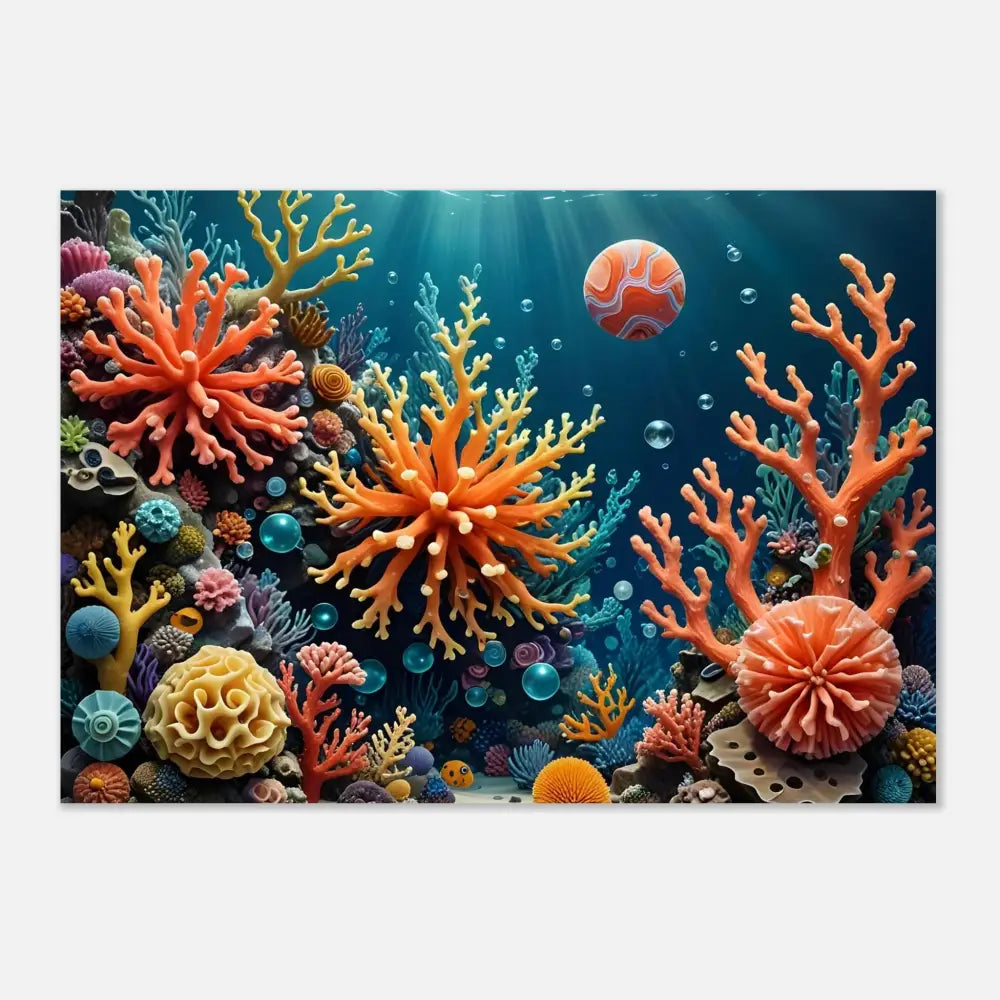 Vibrant coral reef ecosystem on Aluminum Print Coral Reverie PixiOnyx Undersea Dreamscape