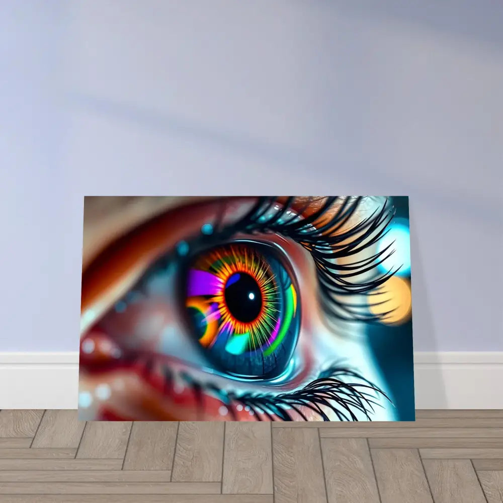 Vibrant eye art print on Aluminum Print Cosmic Iris Portal of Vision PixiOnyx Dreamscape