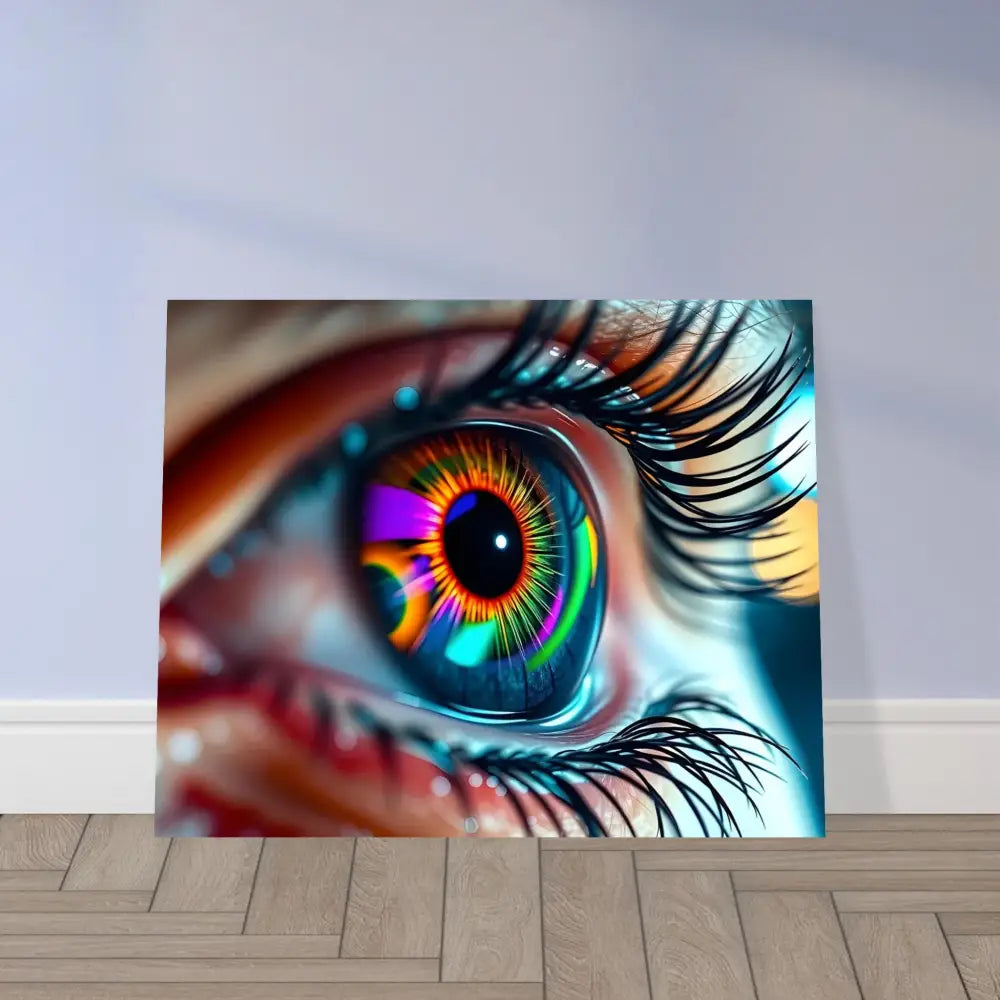 Colorful eye art print on Aluminum Print Cosmic Iris Portal of Vision PixiOnyx Dreamscape