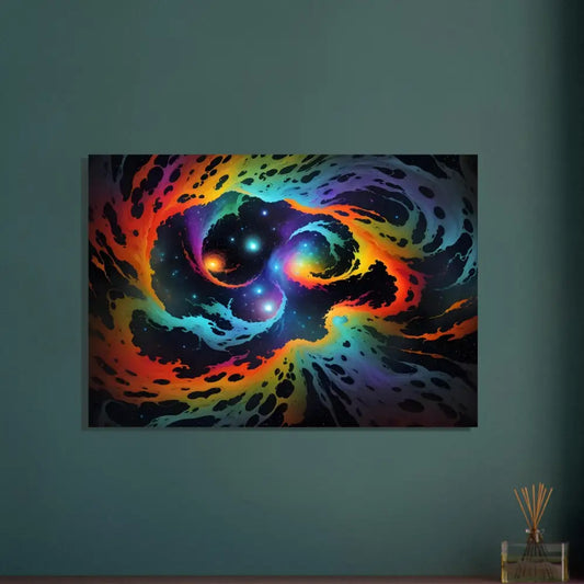 Colorful nebula artwork on Aluminum Print Cosmic Tides PixiOnyx Abstract Dreamscape Metal