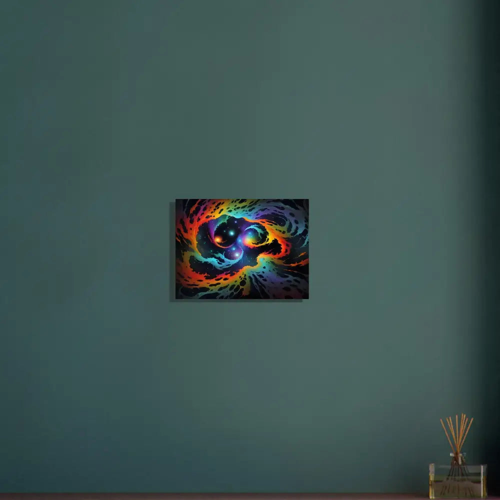 Colorful abstract nebula artwork on Aluminum Print Cosmic Tides by PixiOnyx