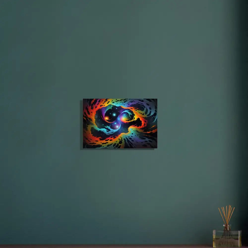 Colorful abstract nebula artwork on Aluminum Print Cosmic Tides PixiOnyx Metal