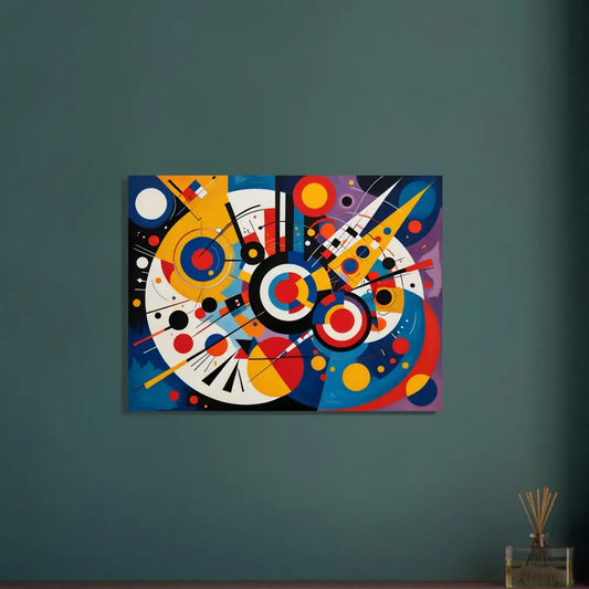 Abstract geometric painting on Aluminum Print Dynamic Balance by PixiOnyx