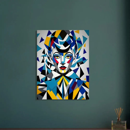 Geometric portrait painting on Aluminum Print Fragmented Muse PixiOnyx Dreamscape Metal
