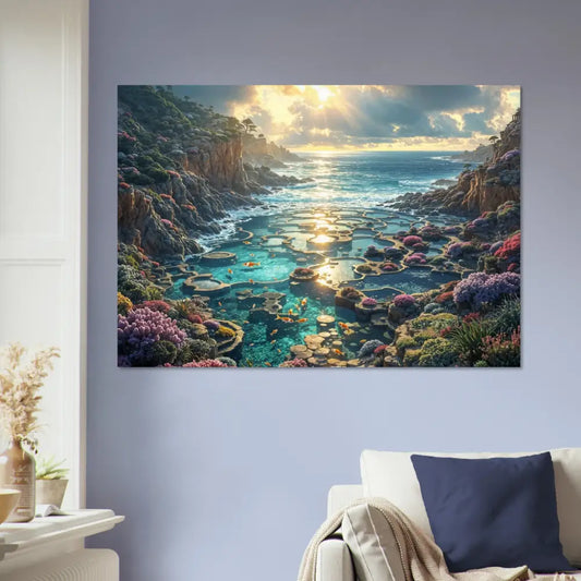 Coastal landscape art print Aluminum Print Garden of the Tides PixiOnyx Shimmersteel Edition