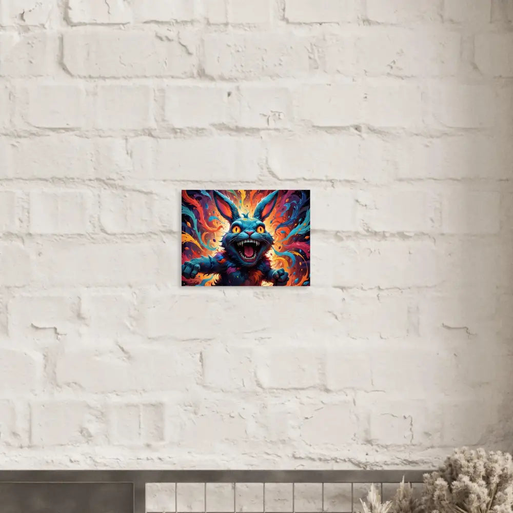Psychedelic rabbit art print Aluminum Print Inferno Giggle Psycho Cottontail Quartet