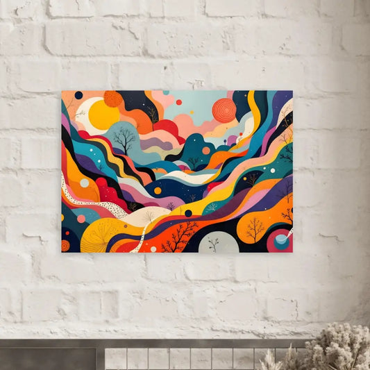 Colorful abstract landscape acrylic aluminum print for Psychedelic Landscape Flowstate art
