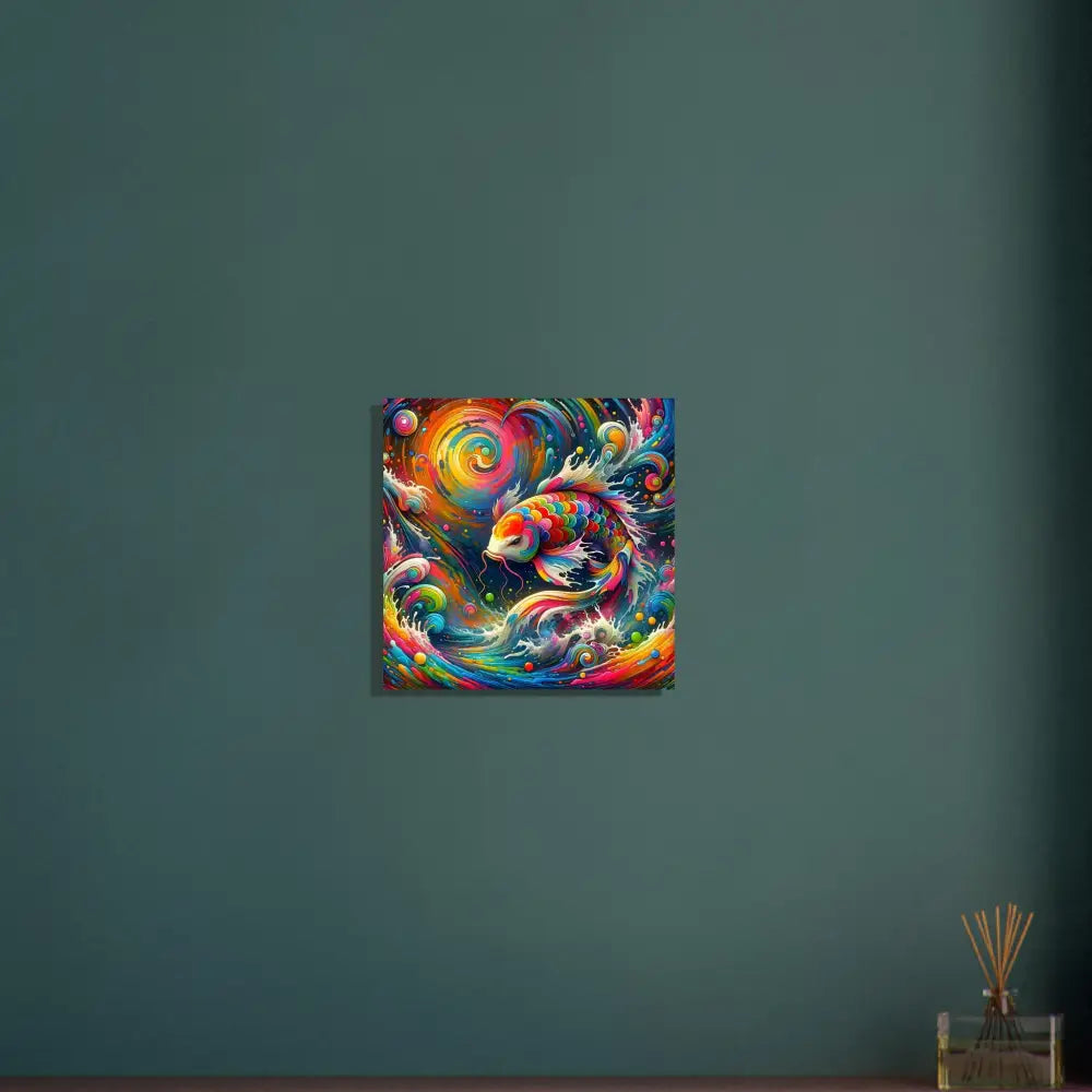 Colorful koi fish art on Aluminum Print Rainbow Koi PixiOnyx Liquid Radiance Psychedelic Nature