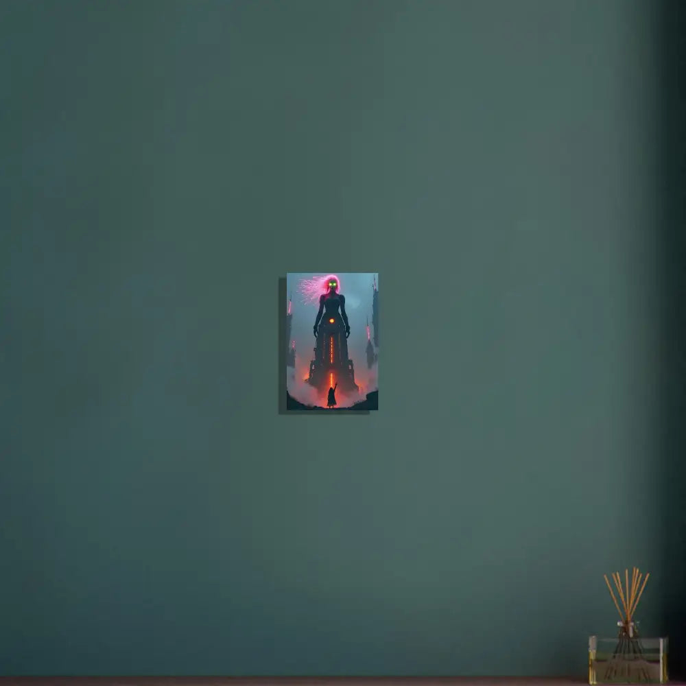 Framed sci-fi art displayed on Aluminum Print titled Sci-fi Fairytale by PixiOnyx Vivid Metal Realm