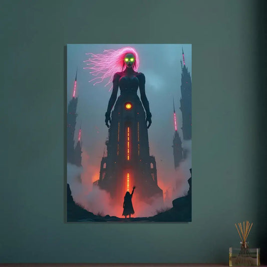 Surreal fantasy art print on vivid metal surface in Sci-fi Fairytale Aluminum Print PixiOnyx