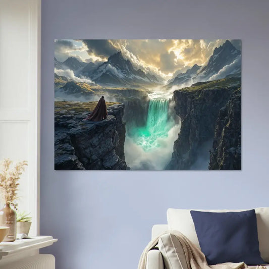 Fantasy landscape wall art aluminum print The Edge of Silence PixiOnyx Glacial Metal Flow Edition