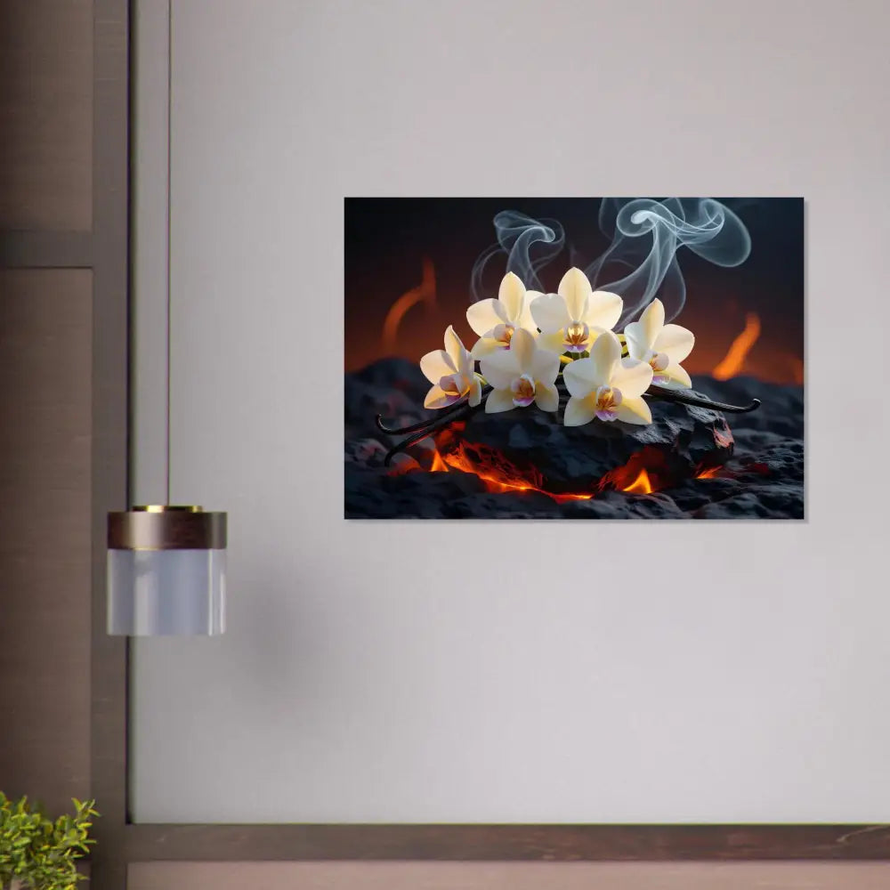 Floral and vanilla art print on Aluminum Print Volcanic Vanilla by PixiOnyx Firebloom