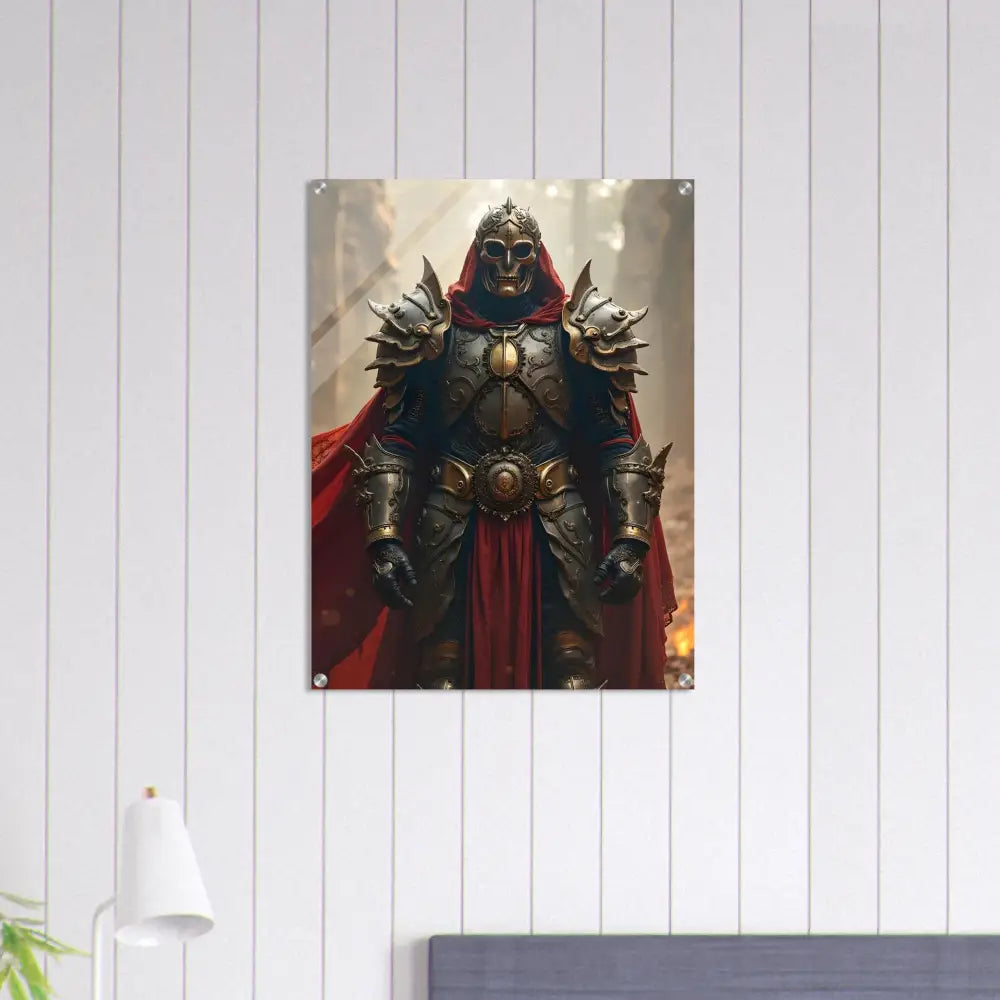 Framed knight in ornate armor from Armoured Warrior Acrylic Print Steel Oath PixiOnyx Glassblade Series