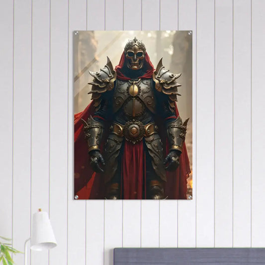 Framed knight in armor acrylic print from Steel Oath PixiOnyx Glassblade Series