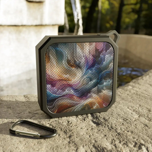 Square patterned portable Bluetooth speaker from PixiOnyx Celestial Layer Flux series