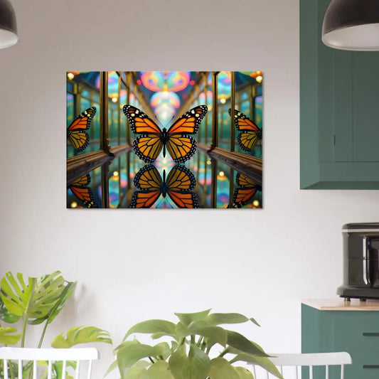 Butterfly art print on Kaleidoscopic Nature Wrap Canvas by PixiOnyx for vibrant home decor