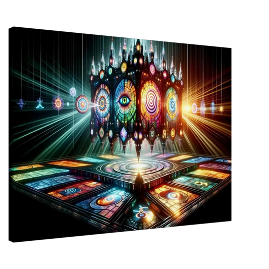Ornate stained-glass cathedral image for Canvas – Cathedral of the Mind’s Eye PixiOnyx display