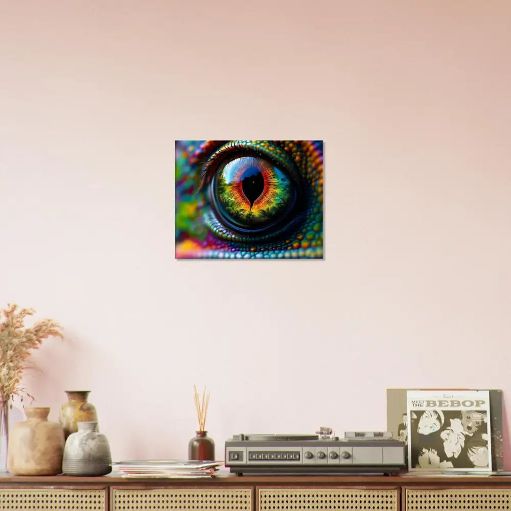 Colorful lizard eye art on Canvas Chameleons Prism PixiOnyx Hypnotic Gaze