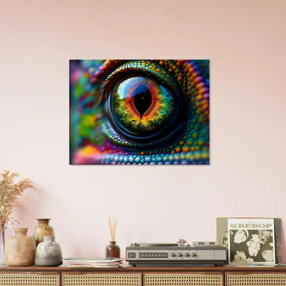 Colorful chameleon eye art on Canvas Chameleons Prism PixiOnyx Hypnotic Gaze