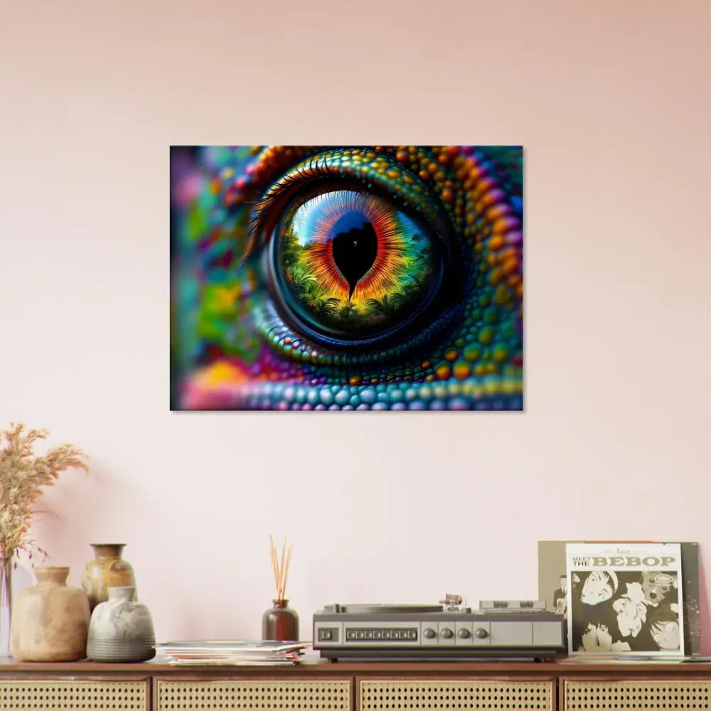 Colorful chameleon eye art on Canvas Chameleons Prism PixiOnyx Hypnotic Gaze