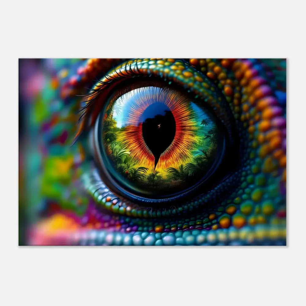 Vibrant chameleon eye from Canvas – Chameleons Prism PixiOnyx Hypnotic Gaze product