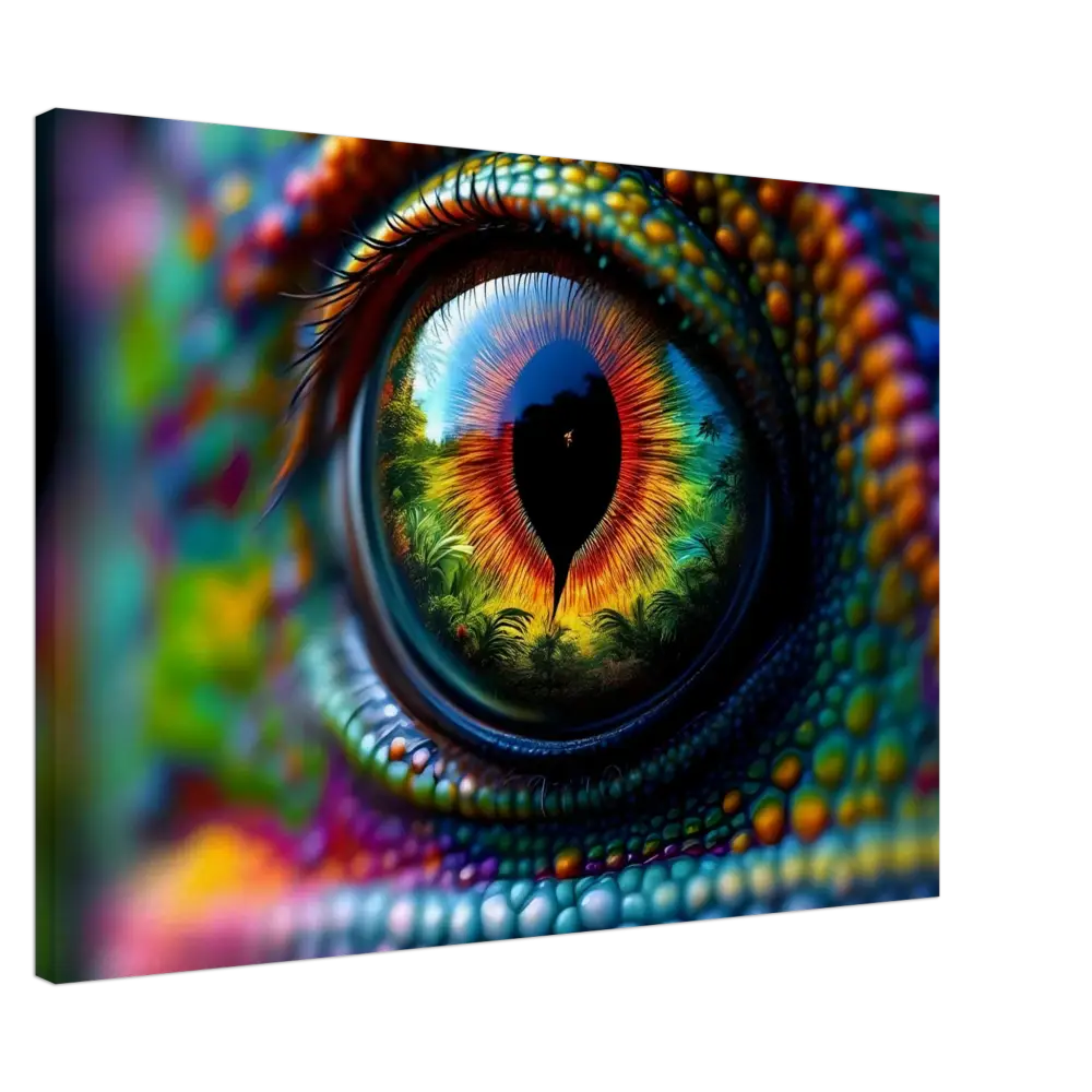 Colorful Chameleon Eye from Canvas Chameleons Prism PixiOnyx Hypnotic Gaze