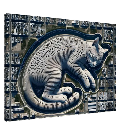 Cat-shaped city maze displayed on Canvas – Citynap Overlook PixiOnyx Dreamcore Display
