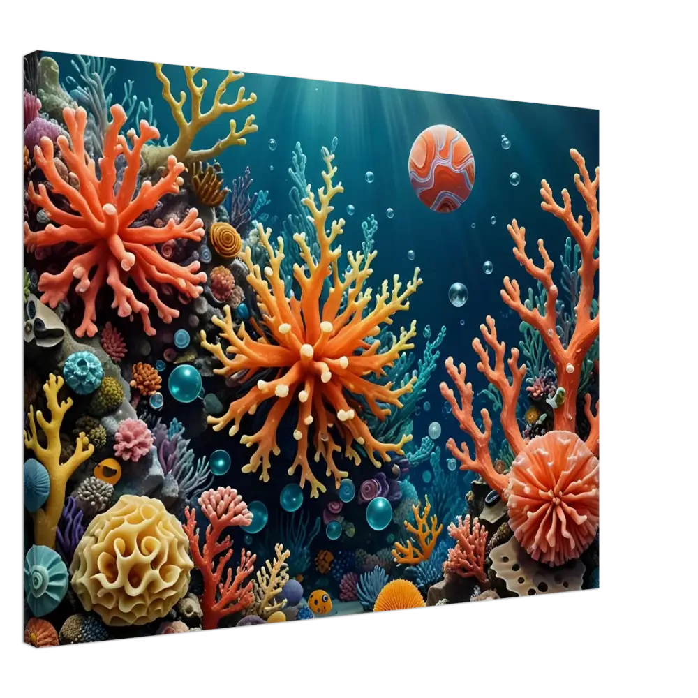 Vibrant coral reef ecosystem artwork for Canvas – Coral Reverie by PixiOnyx Undersea Dreamscape