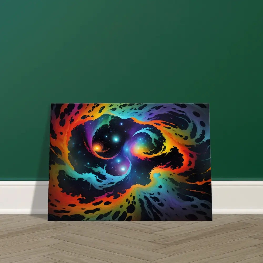 Colorful nebula artwork displayed on Canvas – Cosmic Tides Abstract Dreamscape by PixiOnyx