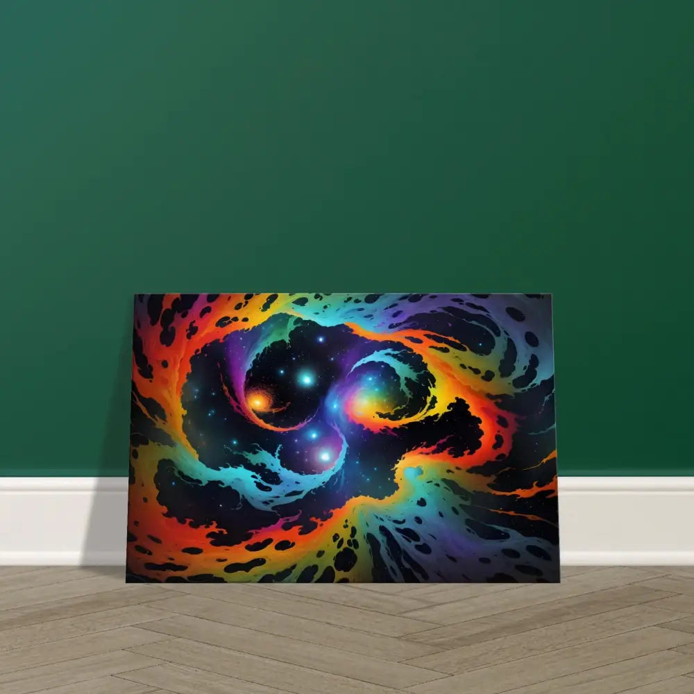 Colorful nebula artwork on Canvas Cosmic Tides Abstract Dreamscape by PixiOnyx