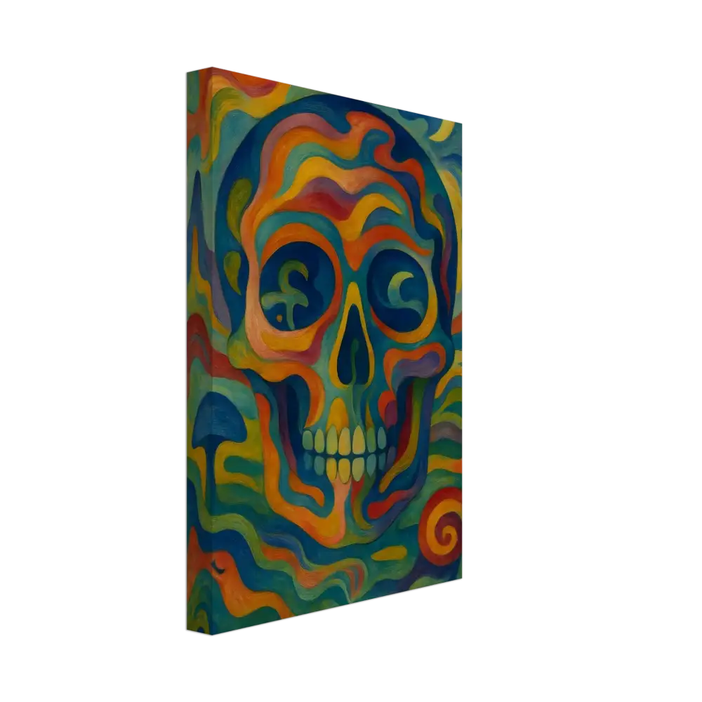 Colorful psychedelic skull painting on Canvas Craniocolor PixiOnyx Abstract Wall Art