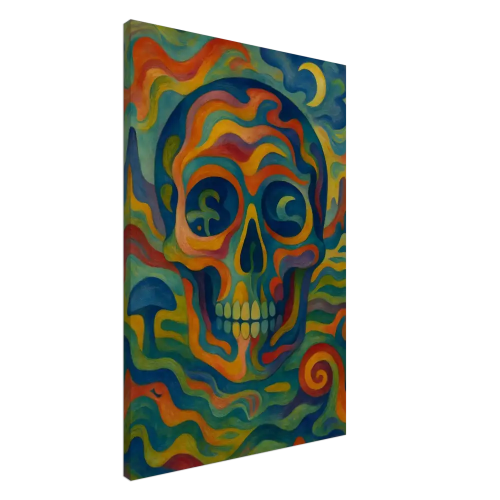Colorful skull painting from PixiOnyx Craniocolor Canvas Abstract Psychedelic Wall Art