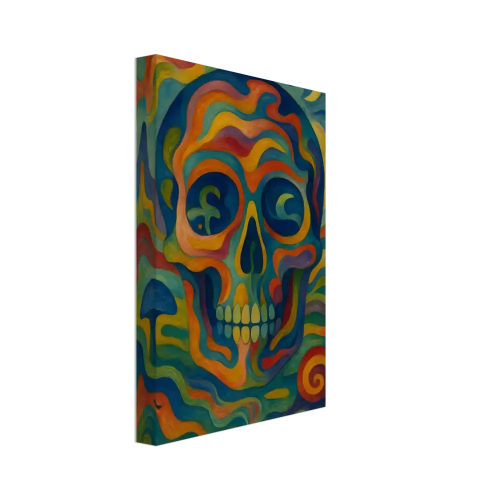 Colorful psychedelic skull painting on Canvas Craniocolor PixiOnyx Abstract Wall Art