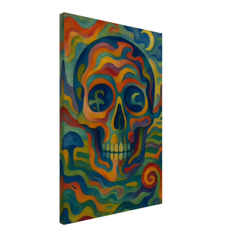 Colorful psychedelic skull painting on Canvas Craniocolor PixiOnyx Abstract Wall Art