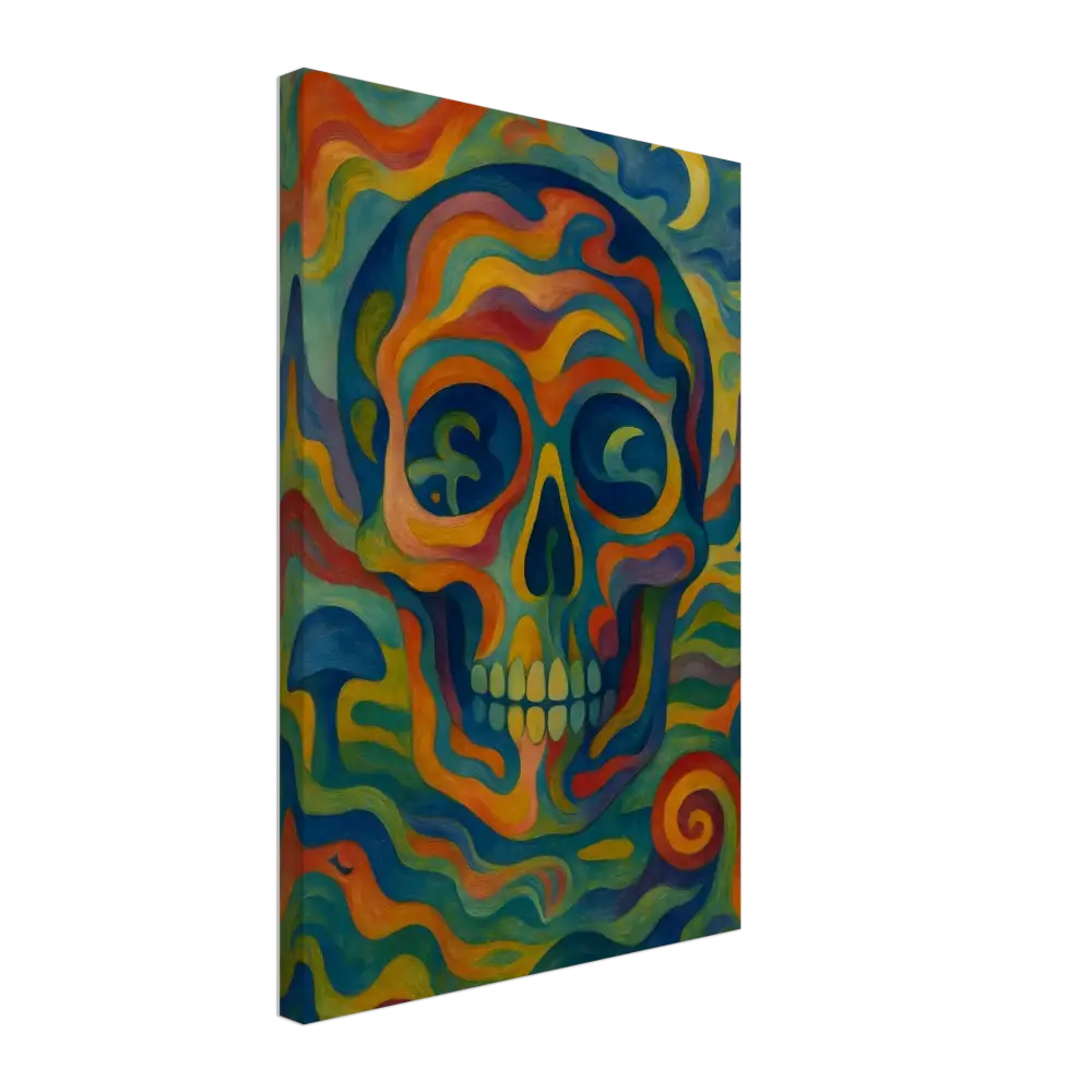 Colorful psychedelic skull painting on Canvas – Craniocolor PixiOnyx wall art