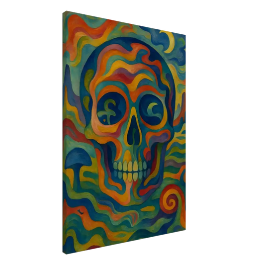 Colorful psychedelic skull painting on Canvas Craniocolor PixiOnyx Abstract Wall Art