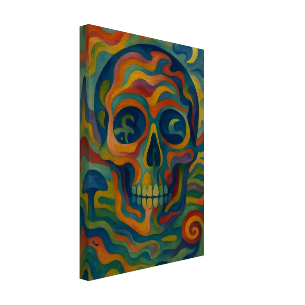 Colorful skull painting on Canvas Craniocolor PixiOnyx Abstract Psychedelic Skull Wall Art