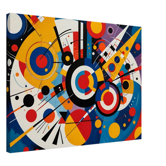Abstract geometric painting displayed on Canvas – Dynamic Balance PixiOnyx Abstract Geometry