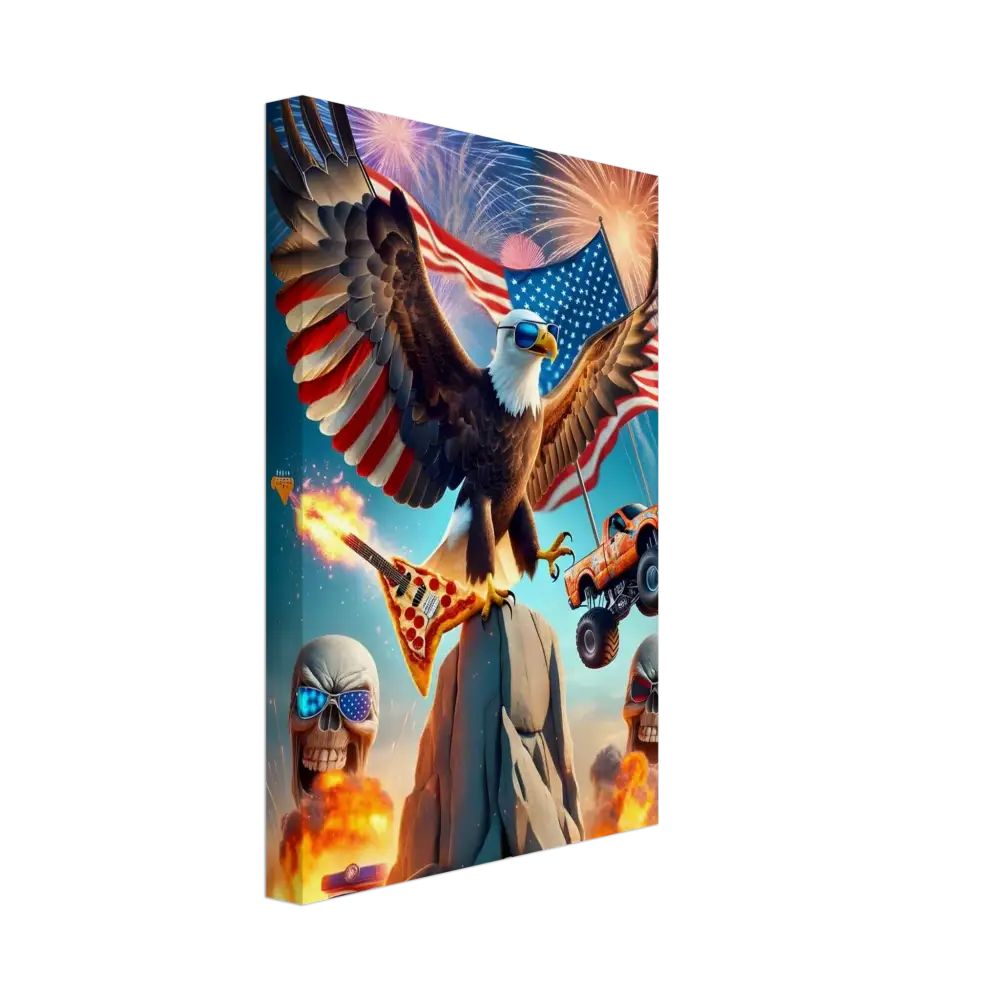 Patriotic eagle canvas art for Canvas – Freedom Shreds Eternal by PixiOnyx Apex Americana