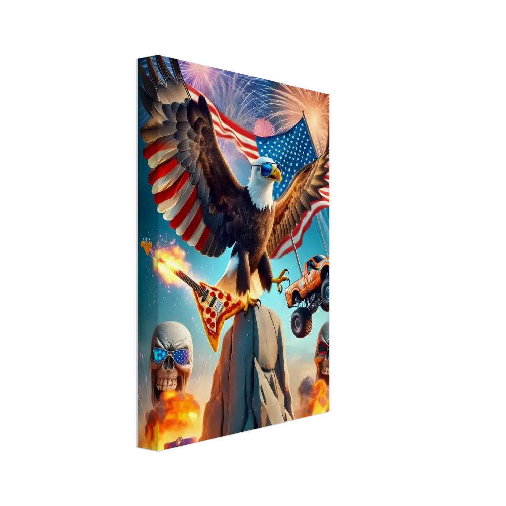 Patriotic-themed canvas art titled Freedom Shreds Eternal by PixiOnyx Apex Americana
