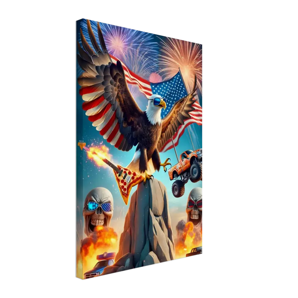Patriotic eagle artwork on Canvas Freedom Shreds Eternal PixiOnyx Apex Americana